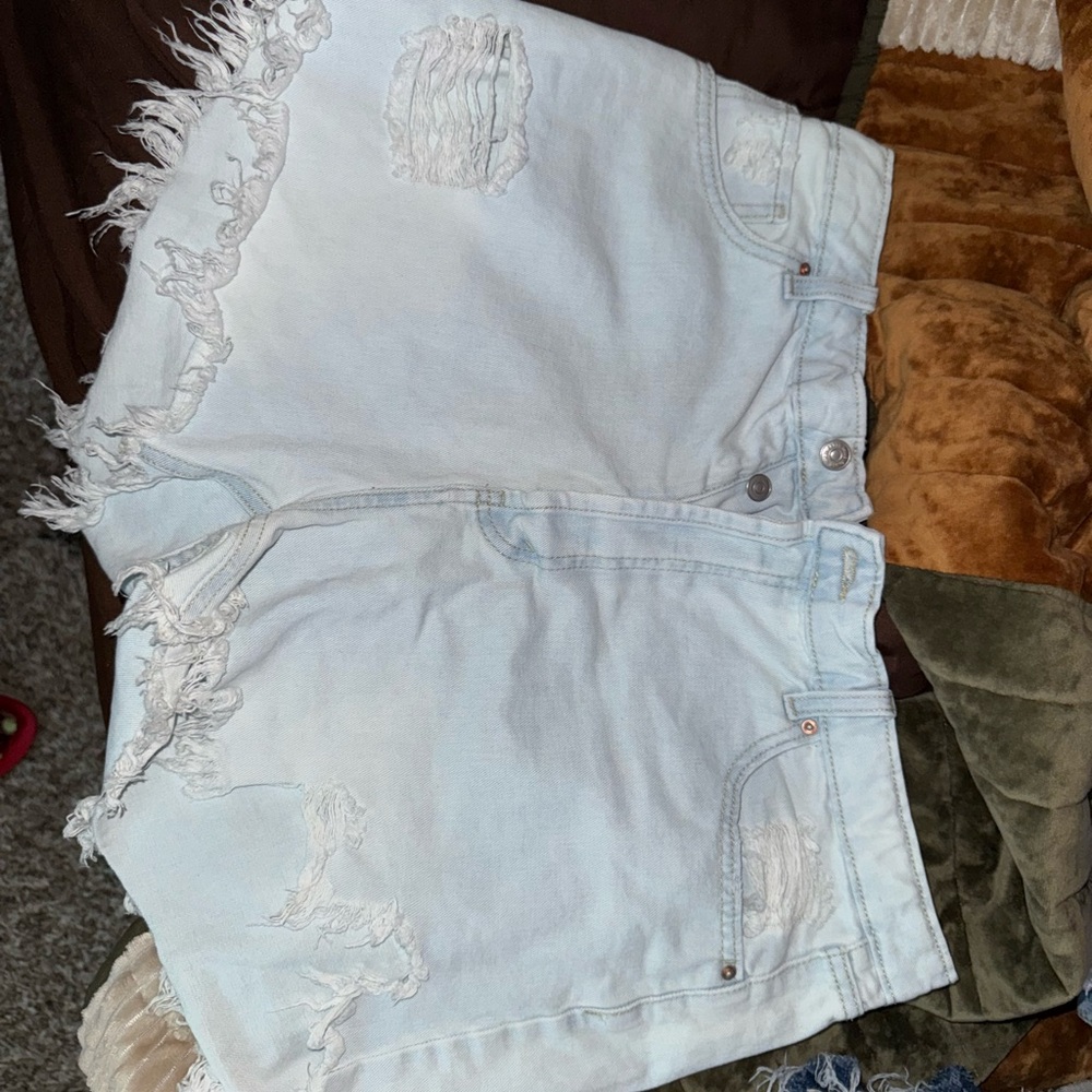 Target Light Wash Frayed Jean Shorts